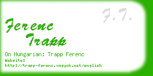 ferenc trapp business card